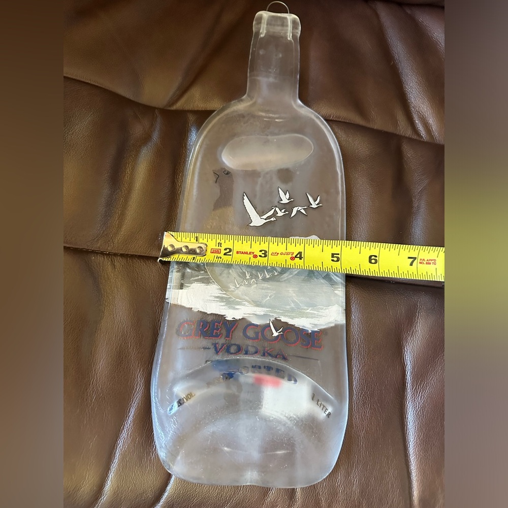 Grey Goose bottle melted and flattened for display w/hook or cutting board. NWOT - Picture 2 of 4